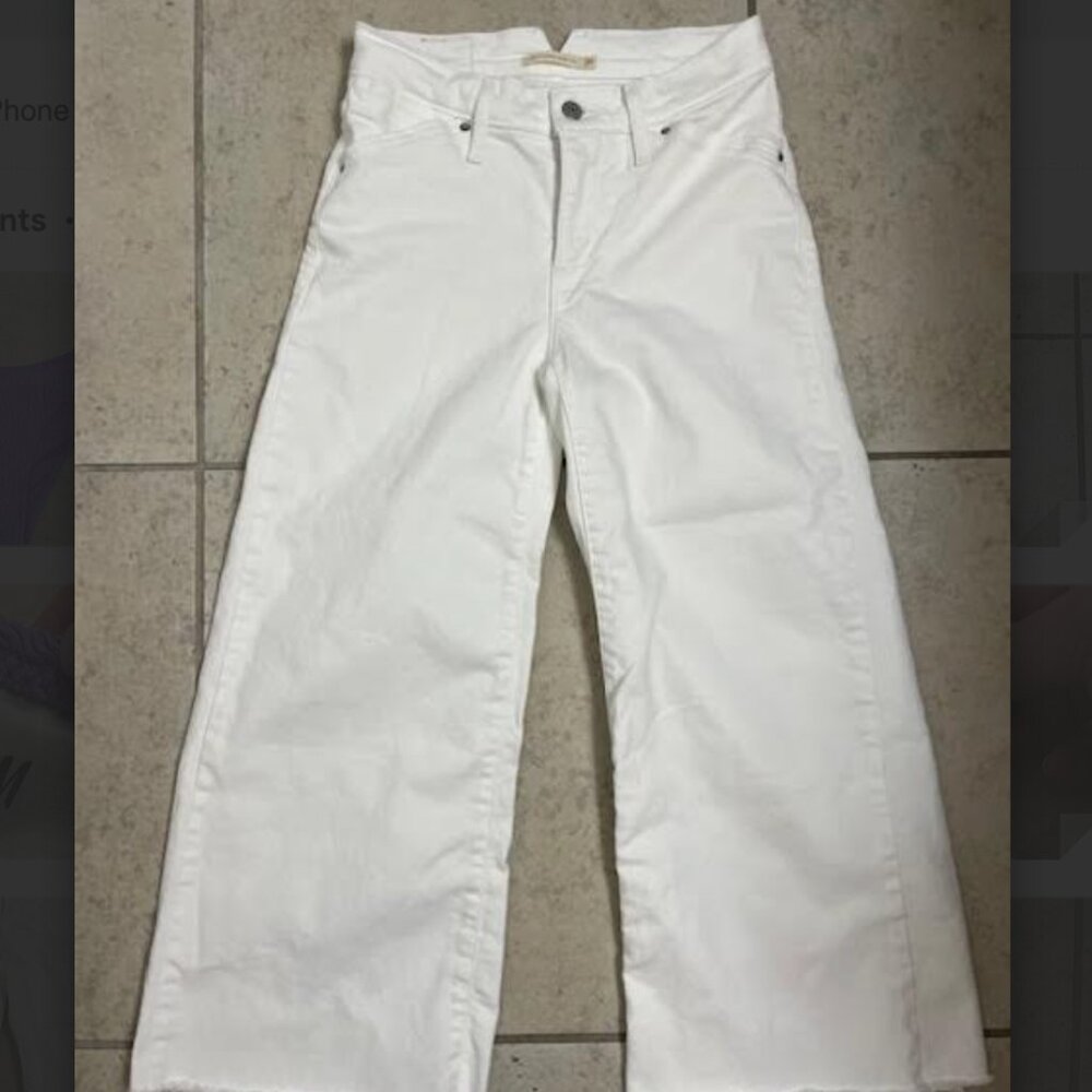 LEVI'S Womens 318 Shaping Wide Leg W26 White Cropped Ankle RRP $70 NWOT NEW